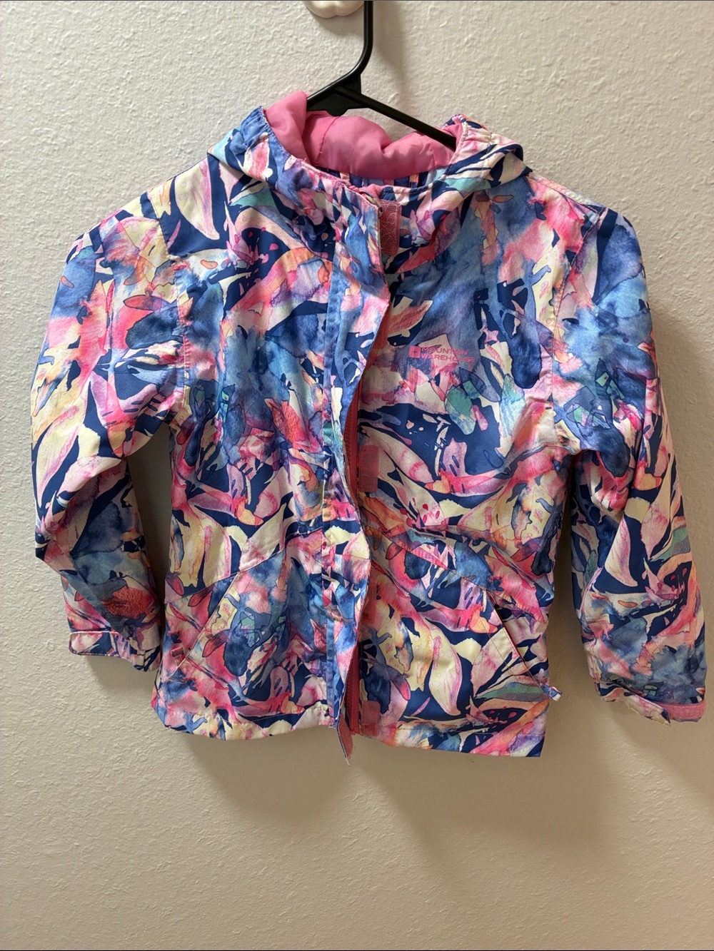 Girls' Floral Multi-Color Hooded Raincoat